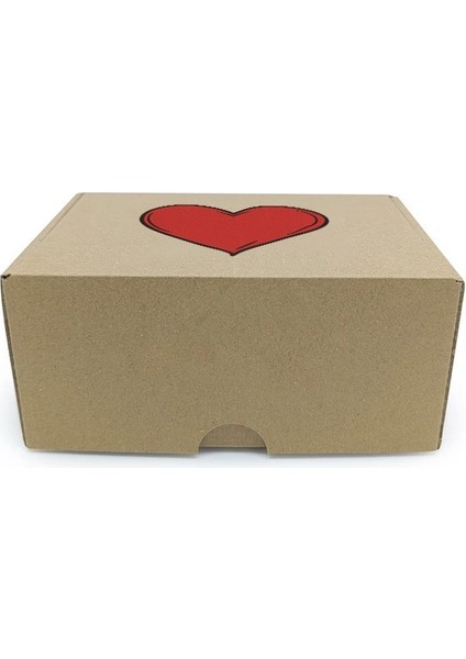 Sevgililer Günü Kalp Baskılı Kraft Geçmeli E-Ticaret Kutusu 16X12X7.5 CM fiyatları
