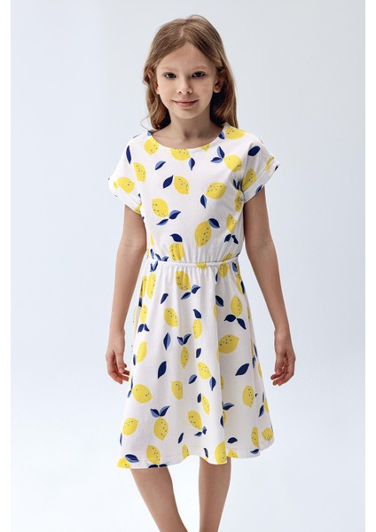 Kız Çocuk Desenli Kısa Kollu Elbise Desenli Renk fiyatları