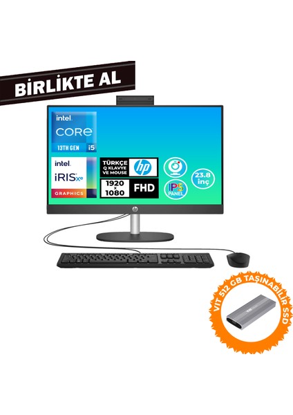 Proone 240 G10 I5-1334U 8gb 512GB SSD 23.8" Fhd W11P All In One Pc + Vıt 512 GB SSD B70VFAT 049