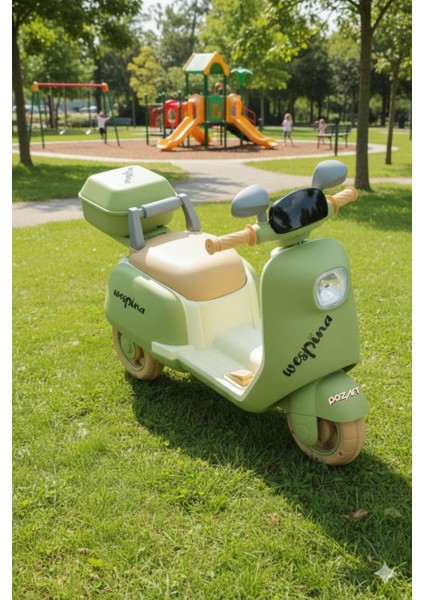 Wespina 3tekerli Akülü Motor Müzik Çalarlı Uzaktan KUMANDALI50KILO Kapasiteli