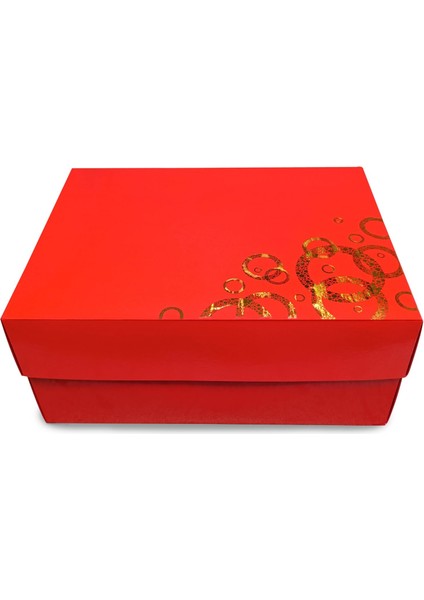 Kırmızı Renk Parlak Selefonlu Krome Karton Hediye Kutusu