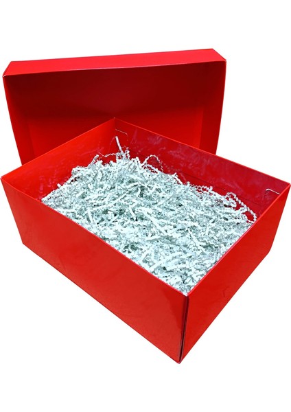 Kırmızı Renk Parlak Selefonlu Krome Karton Hediye Kutusu modelleri