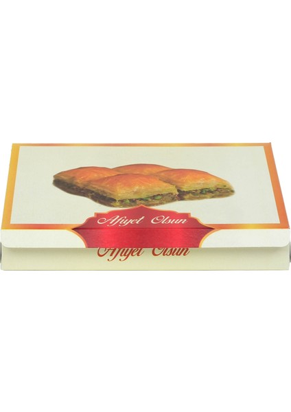 Sedefli Baklava Kutusu 500 Gram Afiyet Olsun Yazılı
