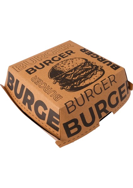Baskılı Hamburger Kutusu 12X12X8 cm