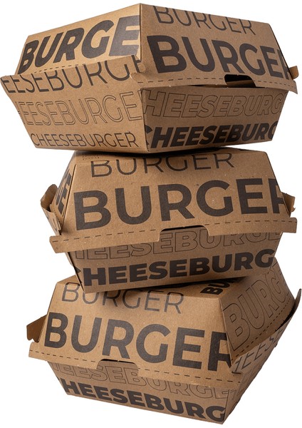 Baskılı Hamburger Kutusu 12X12X8 cm