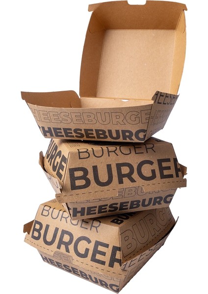 Baskılı Hamburger Kutusu 12X12X8 cm