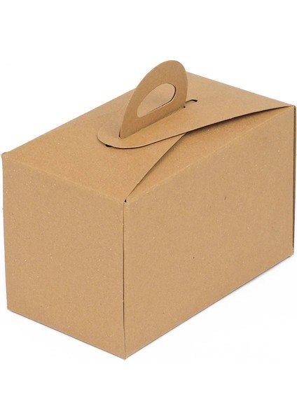 Yarım Baton Kraft Saplı Turta Kutusu 9X16X10 cm