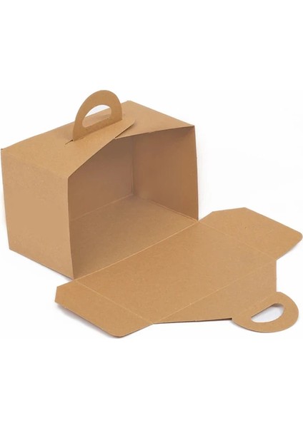 Yarım Baton Kraft Saplı Turta Kutusu 9X16X10 cm fiyatları