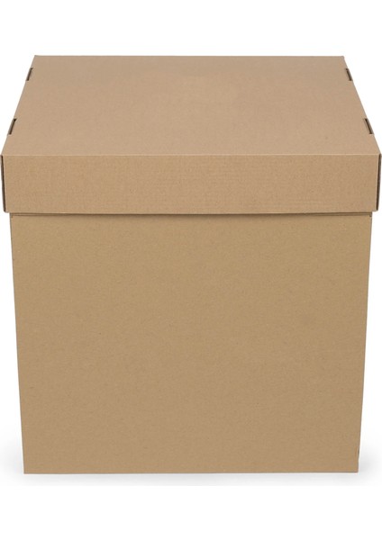 Oluklu Katlı Kraft Renk Yaş Pasta Kutusu 35X35X35 cm