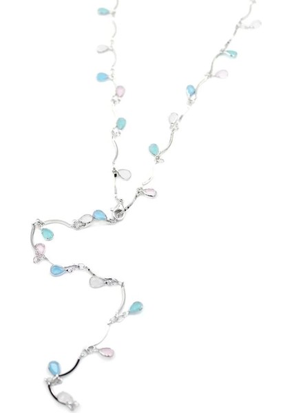 Taşlı Y Kolye - Gümüş fiyatları