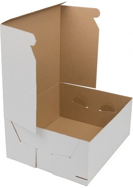 3 Baton Oluklu Sade Beyaz Renk Turta Kutusu 30X35X15 cm fiyatları