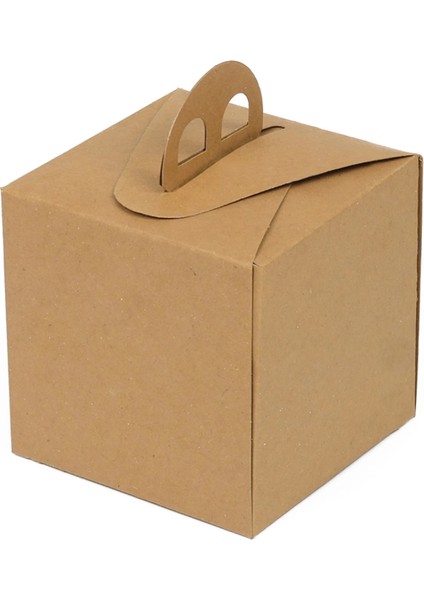 Kare Kraft Saplı Mono Turta Kutusu 12X12X12 cm