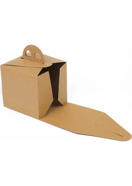 Kare Kraft Saplı Mono Turta Kutusu 12X12X12 cm fiyatları