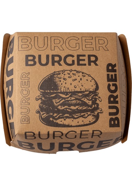 Baskılı Hamburger Kutusu 12X12X8 cm modelleri