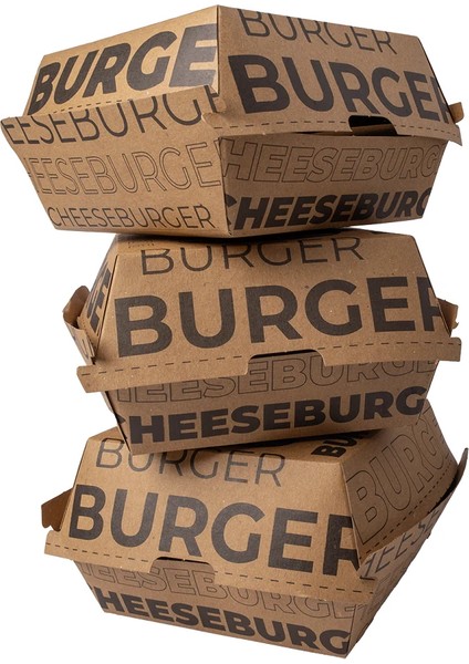 Baskılı Hamburger Kutusu 12X12X8 cm