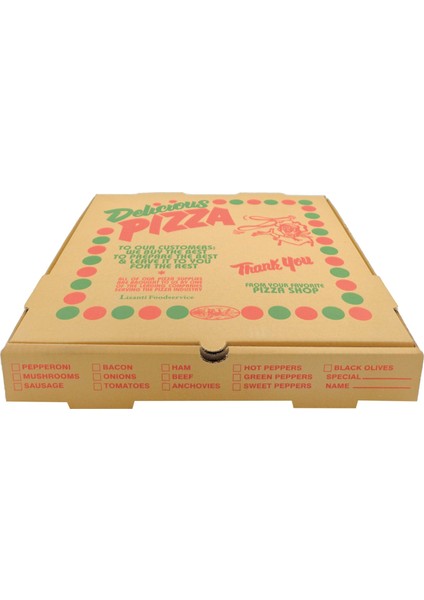 Delicious Pizza B Dalga 36X36X5 cm Pizza Kutusu