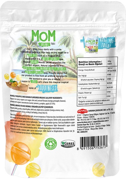 Organik Tropikal Lolipop 2'li Paket fiyatları