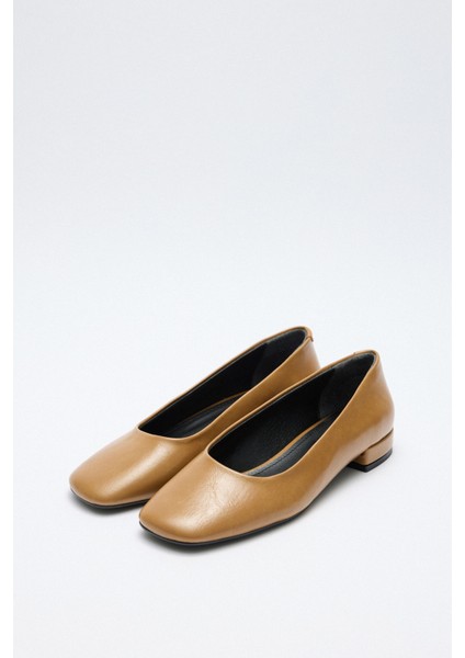 Babet 2530 - Mini Topuklu Karamel Kadın Babet indirimleri