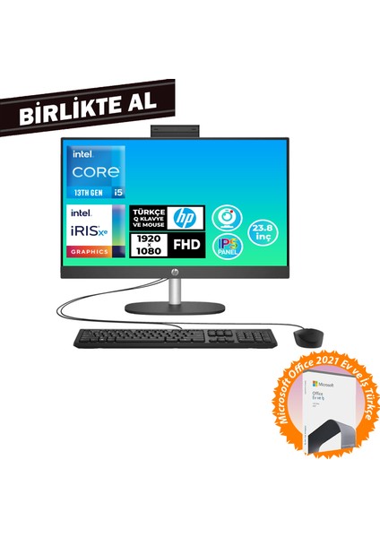 Proone 240 G10 I5-1334U 16GB 512GB SSD 23.8" Fhd W11P All In One Pc + Ms Office B70VFAT 053