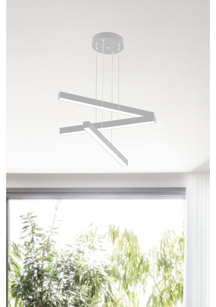 Trillizo ( Gri Kasa, Doğal Beyaz Işık ) Modern Sarkıt LED Avize, Salon, Mutfak, Oturma Odası modelleri