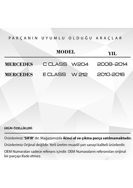 Mercedes E Class W212, C Class W204 için Orta Konsol Perdesi fiyatları