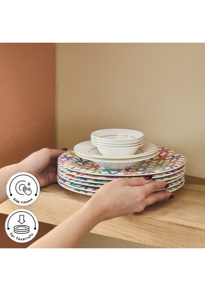 Fine Pearl Confetti 26 Parça 6 Kişilik Kahvaltı Takımı Gold