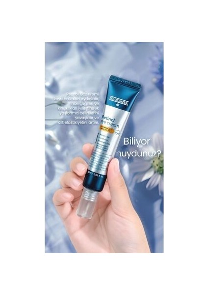 Retinol Göz Kremi 30 ml Tüm Ciltler için Dermatolog Onaylı Yaşlanma Karşıtı Etki