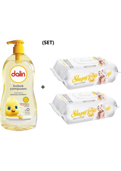 Bebek Şampuanı 700 ml 1 Adet + Sensitive Islak Mendil 90'lı 2 Adet