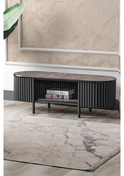 Boston Serisi Tv Ünitesi Siyah Metal Gri Ahşap fiyatları