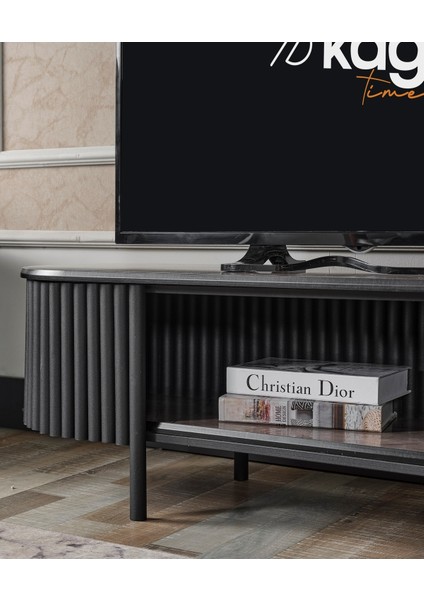 Boston Serisi Tv Ünitesi Siyah Metal Gri Ahşap modelleri