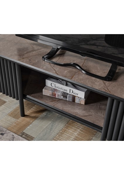 Boston Serisi Tv Ünitesi Siyah Metal Gri Ahşap indirimleri