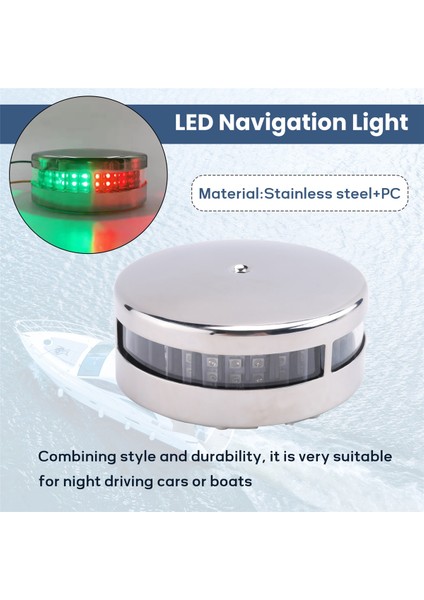 Tekne Işık Iki Renkli Yay Işığı LED Navigasyon Işıkları Kırmızı ve Yeşil Paslanmaz Çelik Deniz Teknesi Duba Yat. (Yurt Dışından) fırsatları