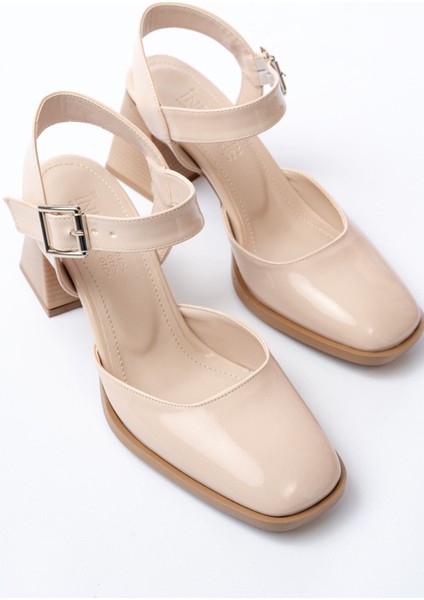 İNF-40450 Bej Rugan Günlük Arkası Açık Topuklu Bayan Ayakkabı indirimleri