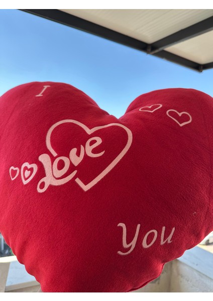 I Love Yastık Yumuşacık Kalp Yastık 70 x 70 cm