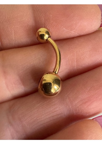 Çift Siyah Taşlı %100 G23 Titanyum Göbek Piercing - Bar Uzunluğu 10 mm - 1 Adet modelleri