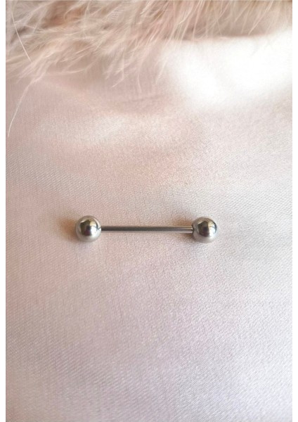 %100 316 L Cerrahi Çelik Dil Piercingi -Top Çapı 6mm-Bar uzunluğu 18mm /1 Adet modelleri