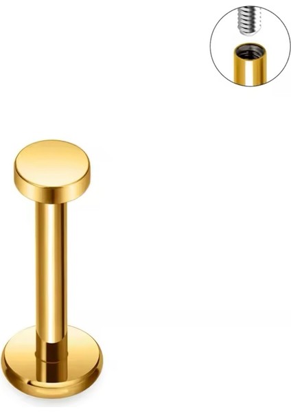 Cerrahi Çelik Bar Içinden Vidalı Labret Piercing-Dudak-Helix, Tragus, Bar Uzunluğu 8mm-1 Adet modelleri