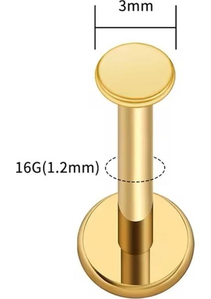 Cerrahi Çelik Bar Içinden Vidalı Labret Piercing-Dudak-Helix, Tragus, Bar Uzunluğu 8mm-1 Adet indirimleri