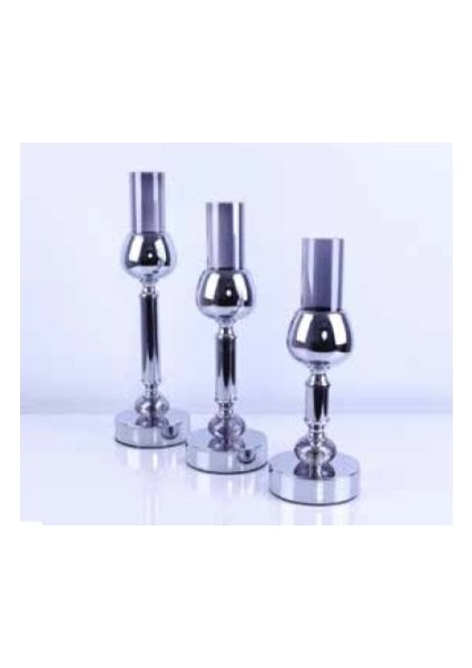 Mim Gümüş 3 ' Lü Çubuk Şamdan