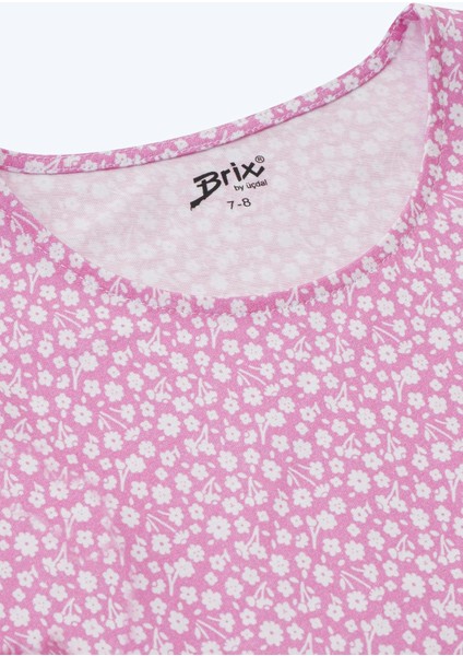 Kız Çocuk Desenli Fırfır Elbise Pembe Renk fırsatları