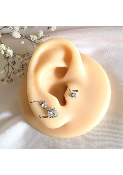 G23 Titanyum Tek Taşlı Piercing - Taş Çapı 5mm - 1 Adet modelleri