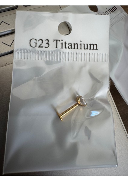 G23 Titanyum Tek Taşlı Piercing - Taş Çapı 5mm - 1 Adet indirimleri