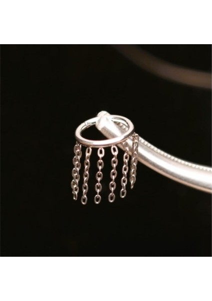 %100 G23 Titanyum Saçak Zincirli Halka Kıkırdak Piercing - Halka Çapı 8 Mm- 1 Adet modelleri