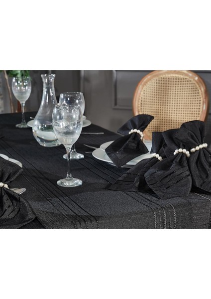 Corvver 26 Parça Dertsiz Masa Örtüsü Takımı Siyah fiyatları