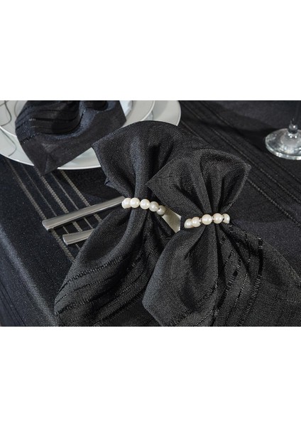 Corvver 26 Parça Dertsiz Masa Örtüsü Takımı Siyah modelleri