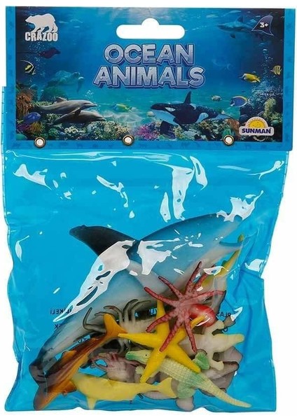 Poşette Küçük Boy Okyanus Hayvanları 07044 Kahverengi Timsah