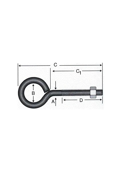 Kapalı Metrik Kanca M5 / 21X80 - 100 Adet modelleri