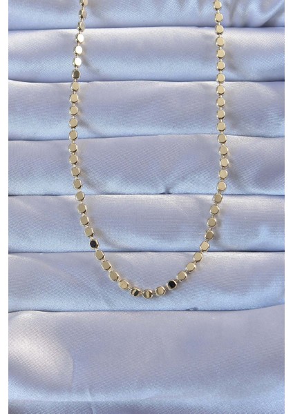 Pirinç Gold Renk Parçalı Ezme Kolye modelleri