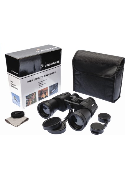 20×50 – Geniş Ön Mercekli – 1000m/56m El Dürbünü – Siyah fırsatları