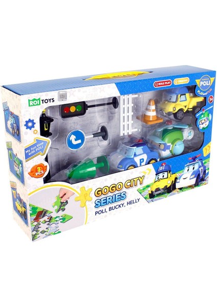 POLI-ZR-912 Robocar Poli Gogo City Seri Poli Burky Helly Oyun Seti